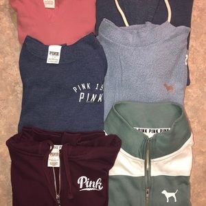 Lot of SIX PINK Victoria’s Secret sweatshirts